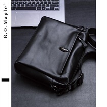 BOMaple new shoulder bag mens leather soft leather horizontal section first layer cowhide fashion flat high-grade messenger bag