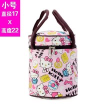 Round Bag Hand Aluminum Foil Pocket Lunchbox Lunch Box Lunch Box Lunchbox Insulated With Dining Bowl Insulation Meal Barrel Bag Plus 3