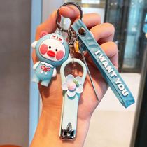 Key buckle with nail clippers Three sets of nail clippers suit Ear Spoon Two-in-one Cartoon Creativity Multifunction Portable