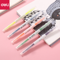 Able Double Head Fluorescent Pen Mark Pen Student With Candy Color Note Pen Color Stroke Focus Scribe Silver Pen