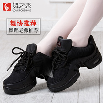 Dance love dance shoes Womens mid-heel soft-soled sailor dance shoes Breathable mesh sports jazz shoes Square dance shoes