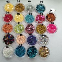 Large shiny piece 6-angle big flash film five-pointed star heart shape and other specifications various colors 20 colors optional