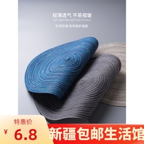 Xinjiang Japanese handmade Ramie round table mat thermal insulation mat anti-scalding mat non-slip bowl plate mat sand pot mat