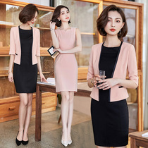 Professional suit goddess Fan Xia small suit jacket frock dress temperament beautician work clothes two-piece spring