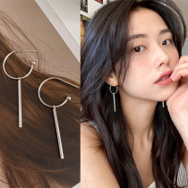 Long round face thin earrings 2021 New Tide summer model niche design feel earrings high cold wind earrings