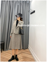 XTHEMCAPS Korean KL texture Glitter details Sven elegant gray suit skirt suit