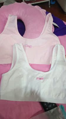 货己收到快递很给力，给闺女买的小内衣，不错不错，是纯棉的！价格也适中，比实体店优惠多了！肩带后背部分都是网状，透气性好！性价比高，值得借鉴！