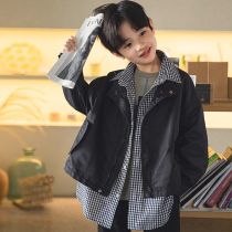 Boys  autumn jacket jacket 2021 new childrens Korean version handsome big boy fake two pieces spring and autumn foreign tide