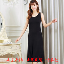 Vest night dress womens summer thin new mid-length cotton modal plus size loose home clothes can be worn outside