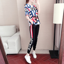 Hong Kong pop brand 2021 summer new sports and leisure suit female Korean version of fashion Western style loose thin two-piece set