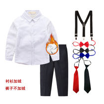 Boy gush shirt suit baby thickened inch clothes performance small and medium children students white autumn and winter children dress school uniforms