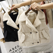 Clearance Korean children lapel cotton waistcoat~2021 autumn and winter new men and women baby warm vest waistcoat