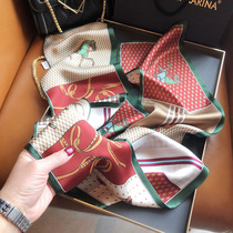 Silk Ribbon Female Spring and Autumn All-match Retro Horse Silk Scarf Double-layer Double-sided Long Scarf Thin Narrow Small Scarf