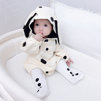 Unisex Baby Spring Autumn Jumpsuit Girls Baby Princess Western Style Fart Triangle Hoodie Autumn Winter Baby Clothes