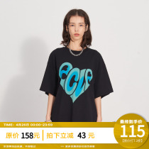 PCLP Loving LOGO Trend Printed Short Sleeve Mens National Tide Card Pure Cotton Loose Half Sleeve T Shirt Man