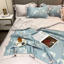 Ice silk summer cool by light and soft summer air conditioning by light and luxurious summer quilted by four sets of single double summer quilt