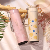 Business office tea cup Stainless steel thermos cup Student simple fresh female cup Literary portable handy cup