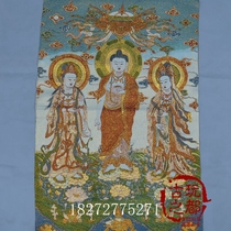 Ancient play collection of Buddhist statues Donka embroidery ancient play collection embroidery painting Su embroidered Tang card embroidery