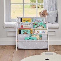Childrens bookshelf picture book rack Landing kindergarten baby reading display rack simple canvas multi-layer storage rack