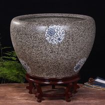 Jingdezhen ceramic fish tank fish basin large extra large water lilies lotus cylinder Turtle cylinder Household Feng Shui ornaments landing