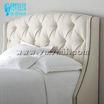 American fabric soft bag pull buckle headboard bedroom bed screen Board simple solid wood frame bed back panel customization