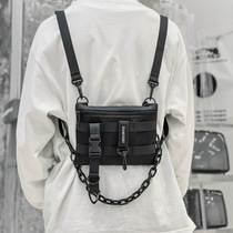 2022 New Original Juku Functional Tooling Mens Single Shoulder Diagonal Satchel Double Shoulder Bag Tidal Cool Port Fan Car Personality Chain Chest Bag