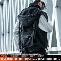 National tide function wind vest jacket male spring loose Tide brand hooded multi-pocket waistcoat tooling tactical vest tide tide
