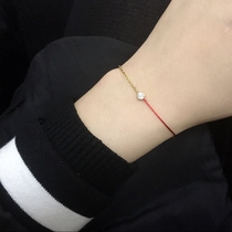 Transfer of small red rope bracelet female Charins small crowddesign 2022 new half rope half chain girls bestie