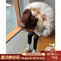 CC Leather Grass Filters to overcome imported raccoon fur collar autumn winter new female skin grass Conspiculy Skinny Coat Winter Young