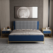 Nordic simple modern cloth bed ins net red bed master bedroom houndstooth 18 m double bed single bed removable and washable