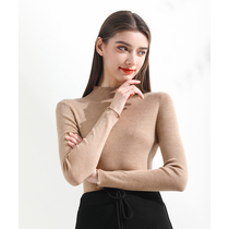 Riz collection fans exclusive Camel slim-fit turtleneck 120 ultra-fine wool knitwear