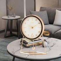 European Creative Seat Clock Living Room Clock Countertop Ornament Fashionable Atmospheric Platform Clock Modern Minimalist Light Luxury Watch Decor