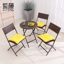 Rattan chair tea table combination three-piece balcony leisure table and chair home armchair simple modern suit outdoor chair