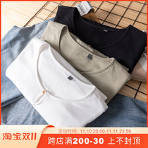 Hydrological style Men's clothing Spring is about a buckle fashion leisure T-shirt with long-sleeved sweater and T5591