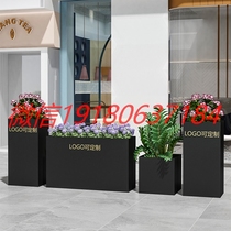 Outdoor wrought iron flower box sales Department Commercial Street rectangular partition flower trough combination store Leisure bar fence Flower Pool
