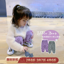 Girls plus velvet pants 2020 New Baby foreign style winter clothes childrens thick sweatpants trousers