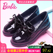 Barbie childrens shoes jk shoes Girls black leather shoes Spring and Autumn new childrens small leather shoes British style girl princess shoes