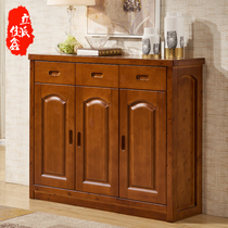 Cypress solid wood shoe cabinet Simple modern partition cabinet Foyer cabinet Storage cabinet Entrance cabinet Free delivery to home