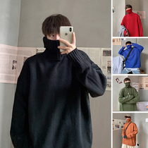 Turtleneck sweater mens thick winter mens base shirt autumn and winter thick ins harbor wind lazy boys trend Korean version