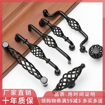 Hole distance 96128m m American black cupboard Drawers Handle Eurostyle Greens Bronze Bird Cage Wardrobe Shoe Cabinet Handle