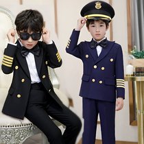 Captains airless pilot suit suit boy gown acting out of handsome kids stage to host uniform jacket