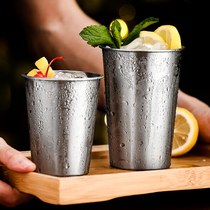 Industrial Wind 304 stainless steel cup American Ice beer cup fruit juice cup anti-drop cup cold drink cup metal bar wine glass