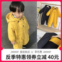 Sensibility Chenchen mom and baby childrens clothing 2021 baby one-piece cotton coat winter thickened outerwear childrens padded climbing clothes tide