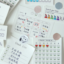 Cute hit card hand account then sign Korea check list week plan table ins drink water message remember graffiti