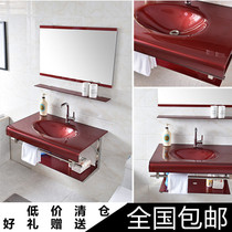 Basin cabinet Bathroom set Bathroom cabinet combination Modern simple mirror cabinet Light luxury ceramic vertical floor cabinet Hanging basin wall