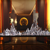 Transparent sculpture resin ornaments Hotel club Living room entrance Desktop decoration Home Chinese style rockery artwork