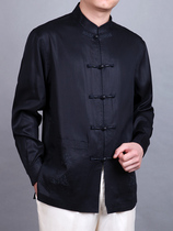 Men's Tangdao's new long-sleeved shirt Chinese men's autumn outfit buckle top