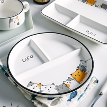 Division Dinner dinner Breakfast One for Ceramic Fat Reduction Home Adult Children Compartmentative Disc Triple 211 Dosing Plate