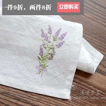 Cotton womens handkerchief Ancient style handkerchief Chinese style lavender pure cotton sweat-absorbing customizable name personalized gift