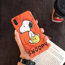 Orange red phone shell Apple xsmax anti-fall male and female with all-wrapped side soft shell iPhone11Pro Snoby 67